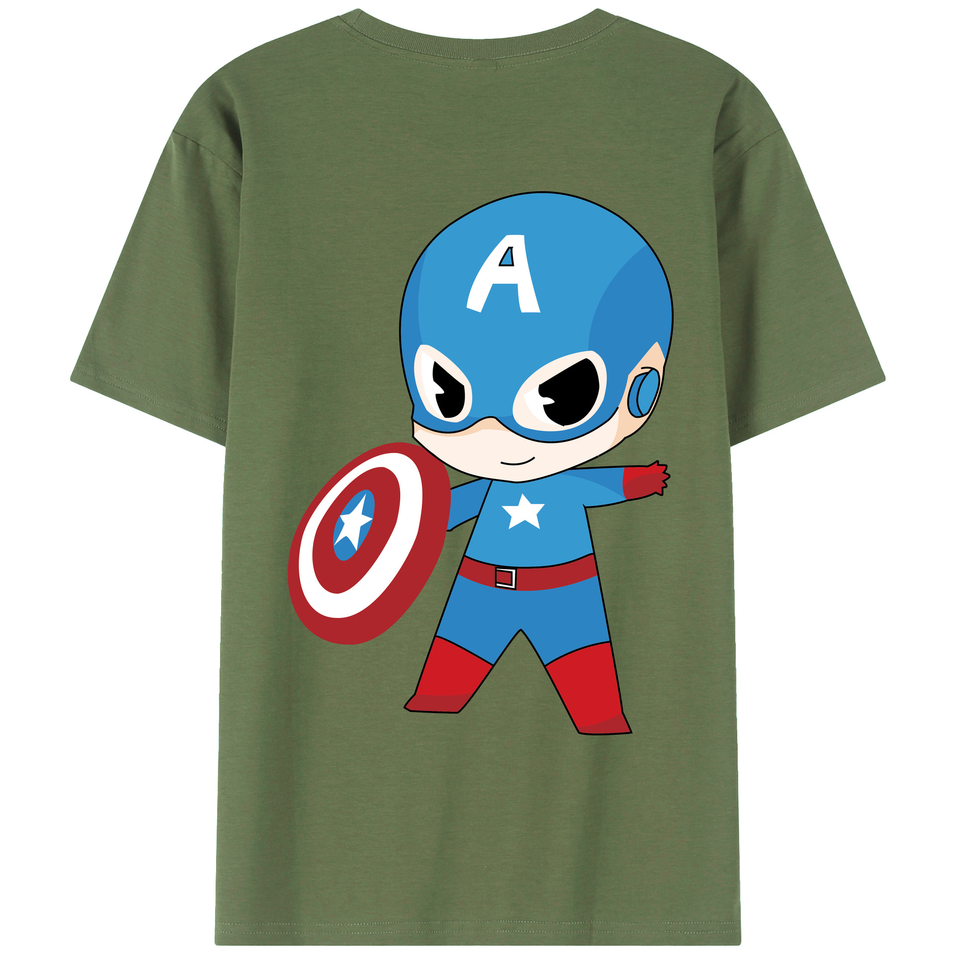 （画像用） アベンジャーズ The Avengers 綿100％ メンズ半袖Tシャツ（バックプリント） 通気性